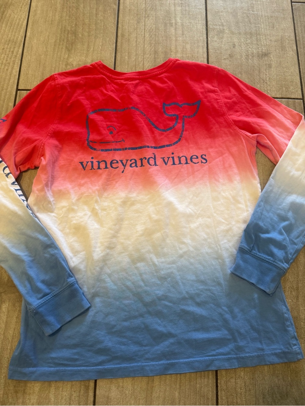Vineyard Vines Shirt Mens Red White Blue Whale Long Sleeve TShirt sz S